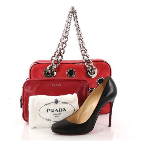 prada shoulder grommet vitello daino leather white|prada vitello daino price.